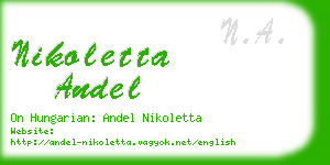 nikoletta andel business card